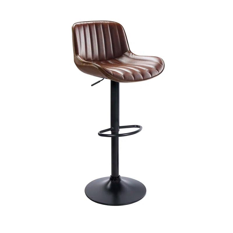 Almeida Swivel Upholstered Adjustable Height Bar & Counter Stool with Metal Frame