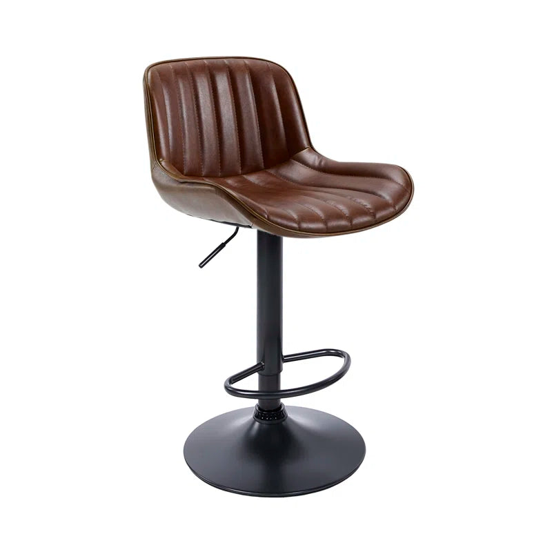 Almeida Swivel Upholstered Adjustable Height Bar & Counter Stool with Metal Frame