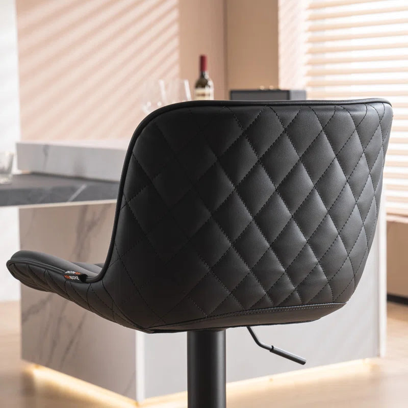 Brinitta Modern Swivel Adjustable Height Bar Stools, Leather Barstools Kitchen Island Counter Stool