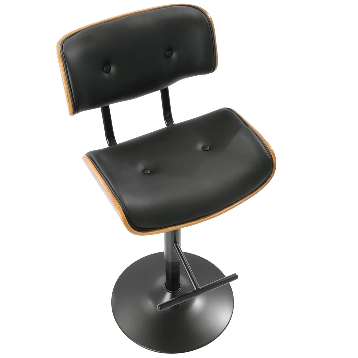 Walnut, Black Lombardi Barstool