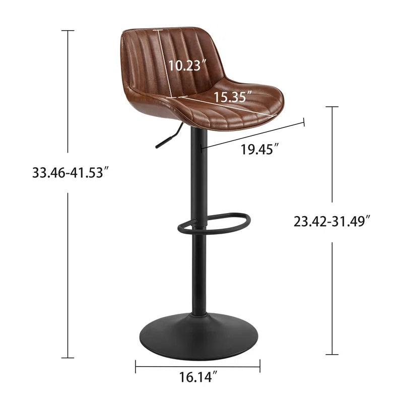 Almeida Swivel Upholstered Adjustable Height Bar & Counter Stool with Metal Frame