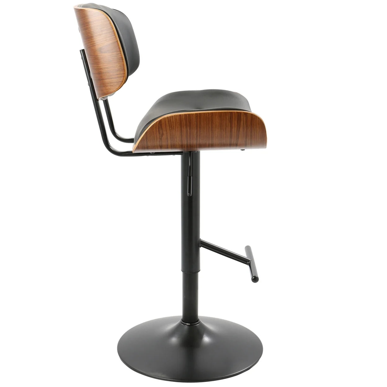 Walnut, Black Lombardi Barstool