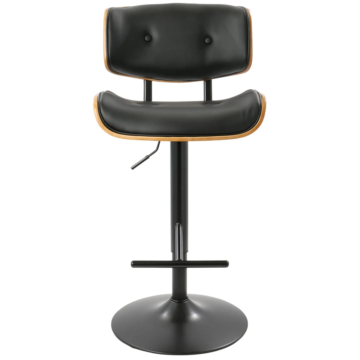 Walnut, Black Lombardi Barstool