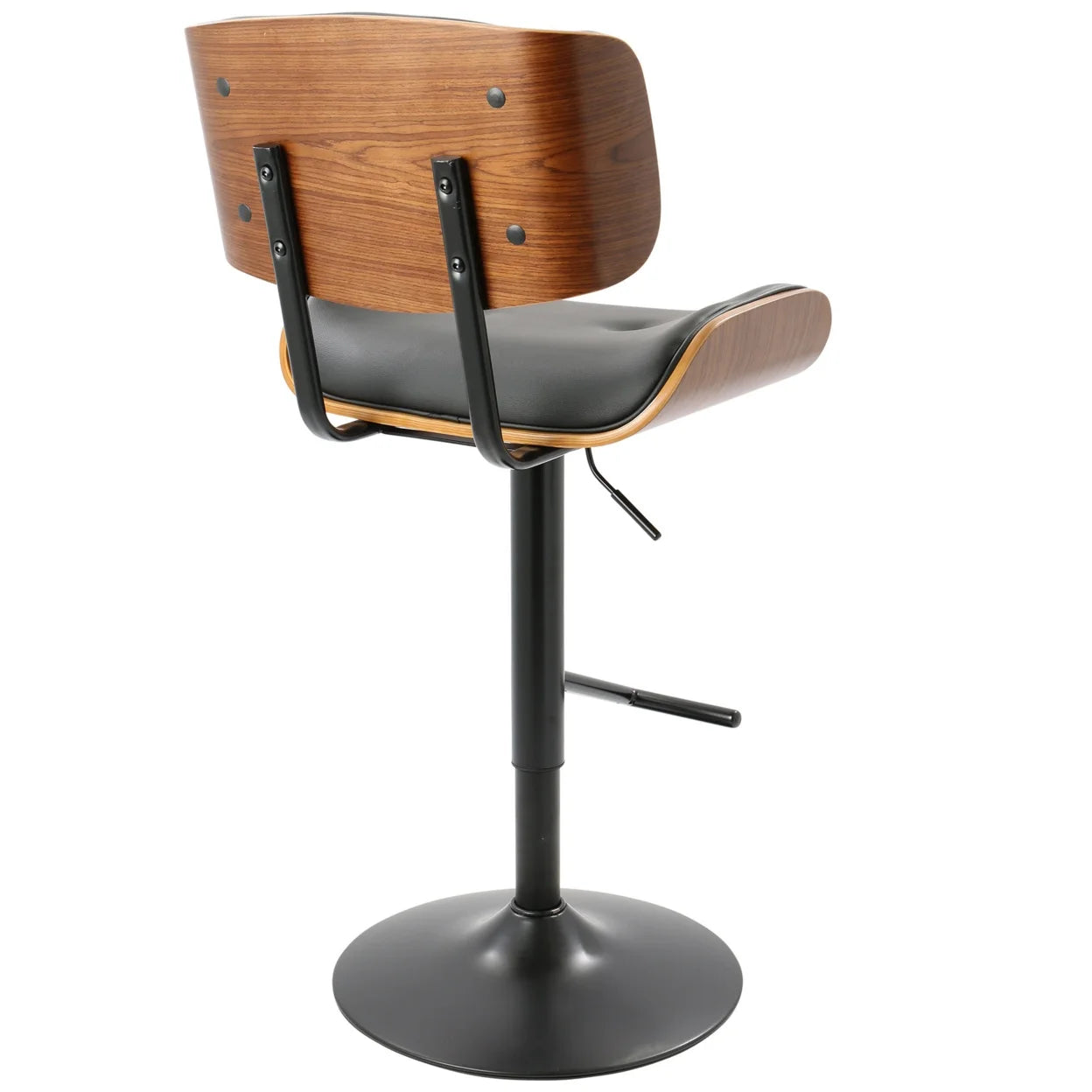 Walnut, Black Lombardi Barstool