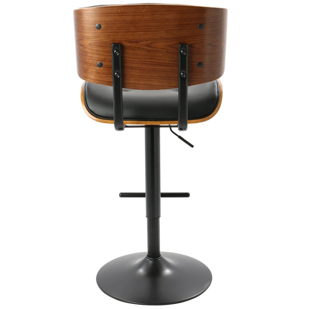 Walnut, Black Lombardi Barstool
