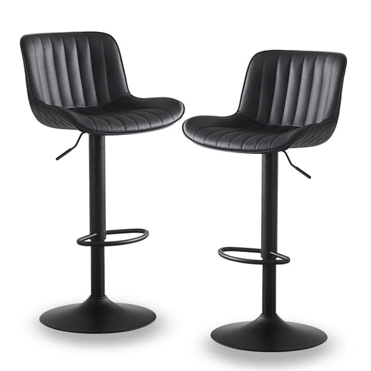 Brinitta Modern Swivel Adjustable Height Bar Stools, Leather Barstools Kitchen Island Counter Stool